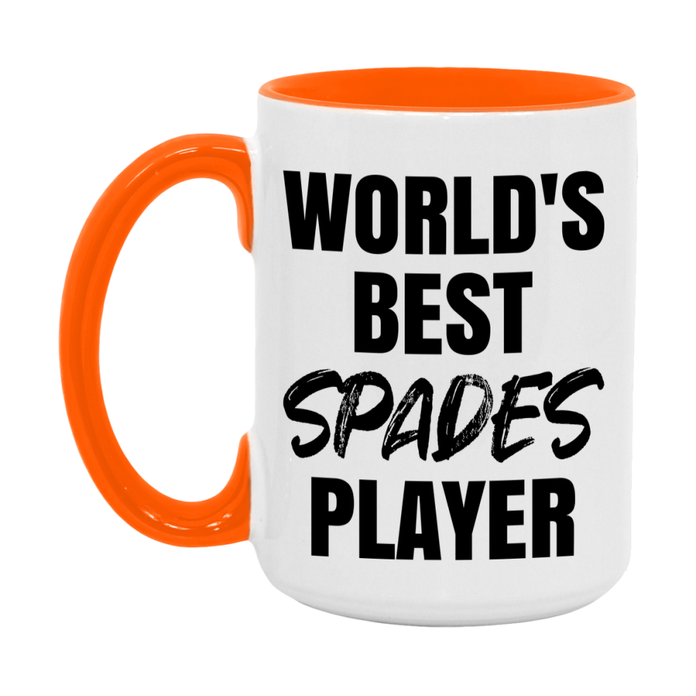 World's Best Spades Player Mug, Funny Card Game Player Gift, 11Oz Or 15Oz White Ceramic Mug