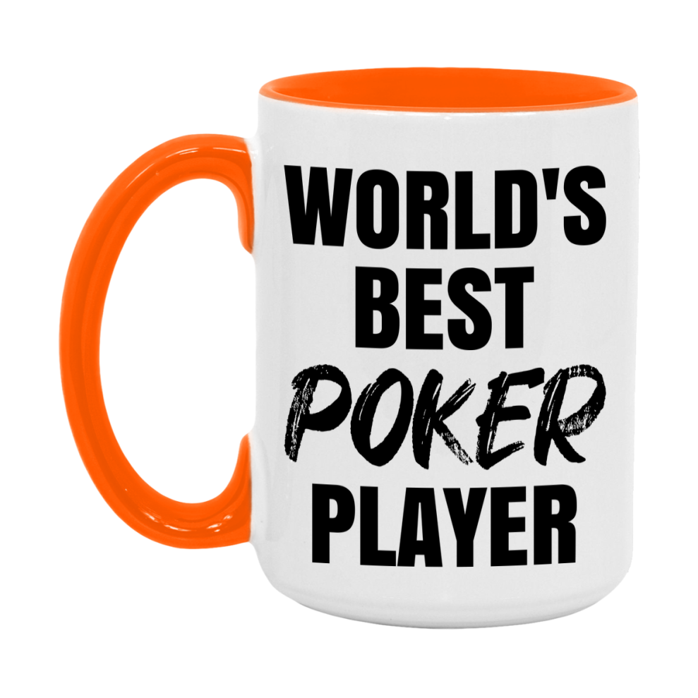 World's Best Poker Player Mug, Funny Card Game Player Gift, 11Oz Or 15Oz White Ceramic Mug