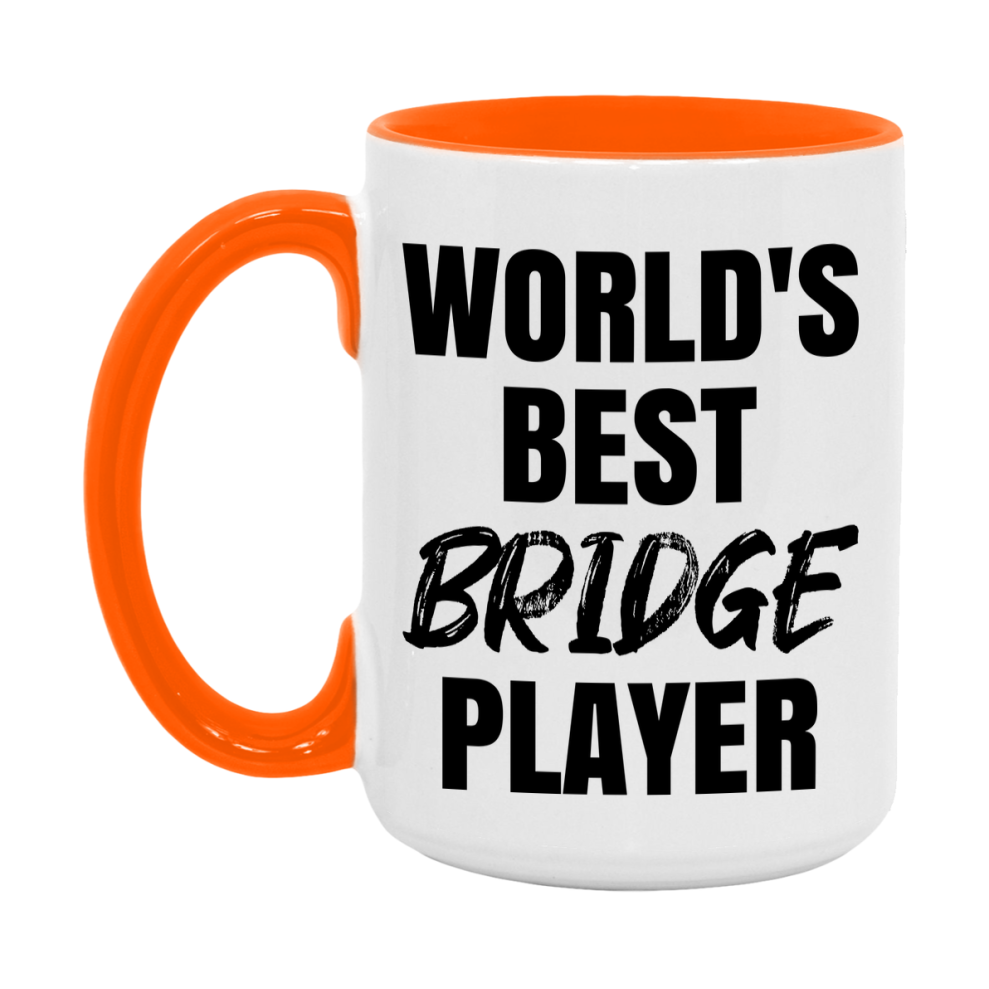 World's Best Bridge Player Mug, Funny Card Game Player Gift, 11Oz Or 15Oz White Ceramic Mug