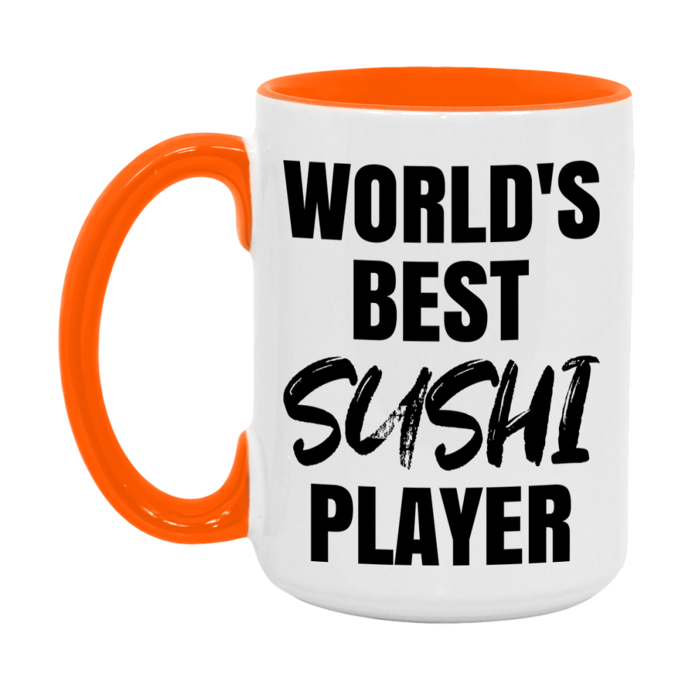 World's Best Sushi Player Mug, Funny Card Game Player Gift, 11Oz Or 15Oz White Ceramic Mug