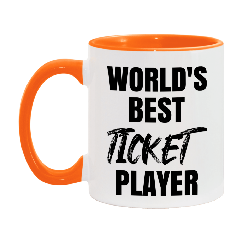 World's Best Ticket Player Mug, Funny Game Board Gift, 11Oz Or 15Oz White Ceramic Mug