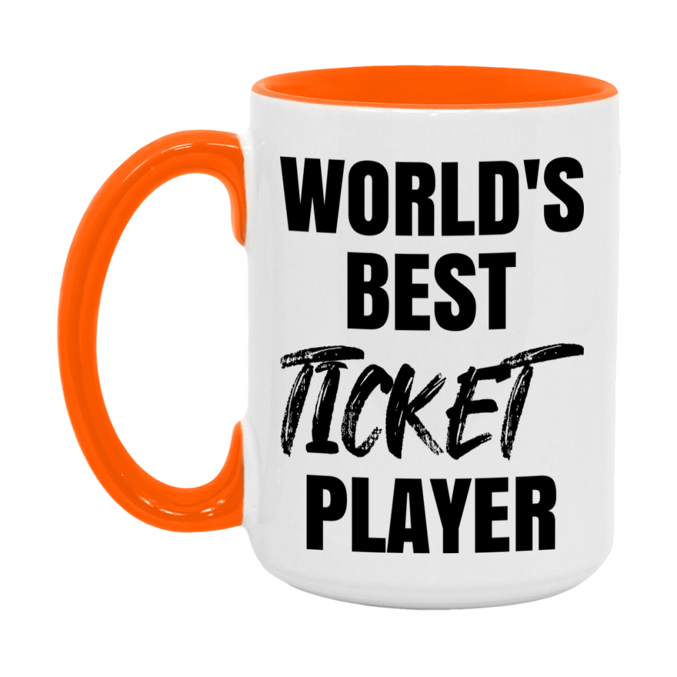 World's Best Ticket Player Mug, Funny Game Board Gift, 11Oz Or 15Oz White Ceramic Mug