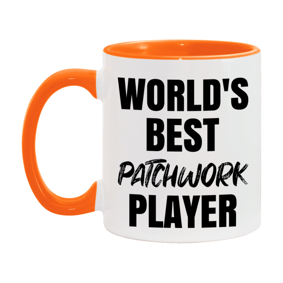 World's Best Patchwork Player Mug, Funny Game Board Gift, 11Oz Or 15Oz White Ceramic Mug