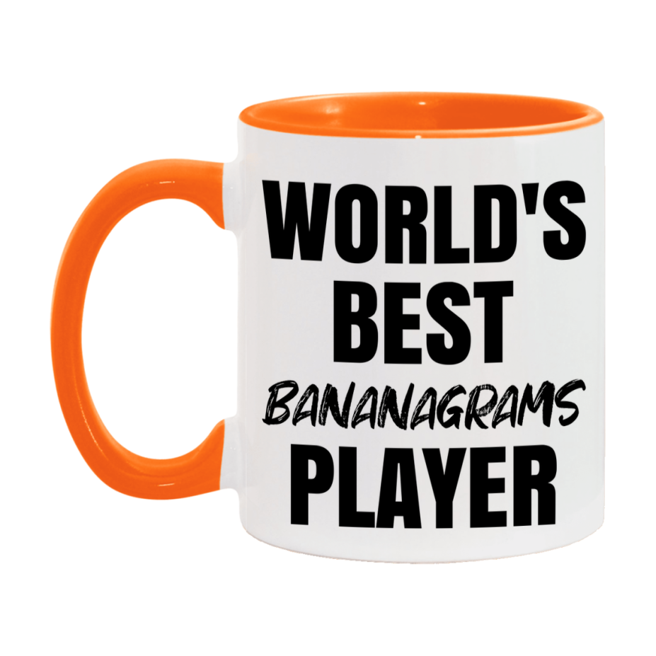 World's Best Bananagrams Player Mug, Funny Game Board Gift, 11Oz Or 15Oz White Ceramic Mug