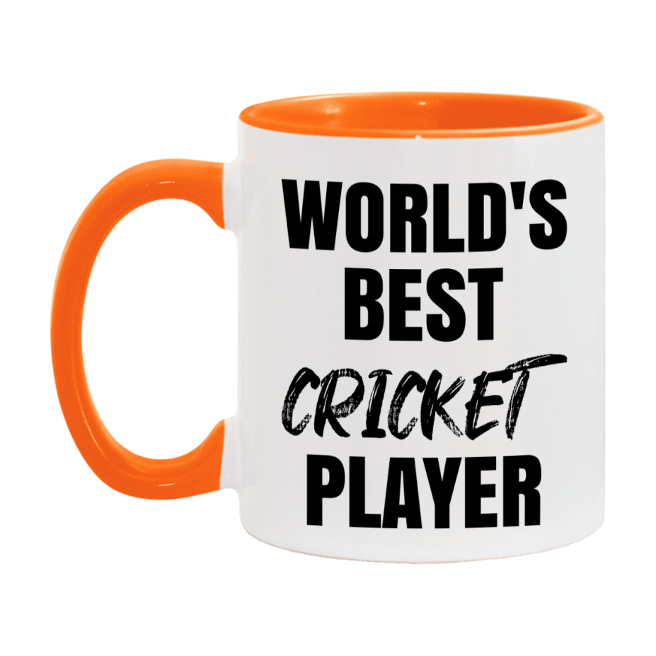 World's Best Cricket Player Mug, Double-Sided 11Oz Or 15Oz Coffee Cup