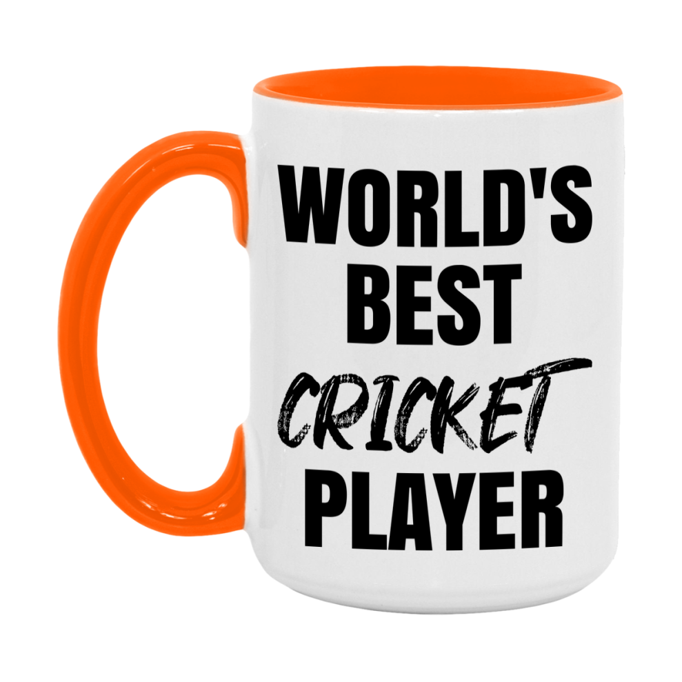 World's Best Cricket Player Mug, Double-Sided 11Oz Or 15Oz Coffee Cup