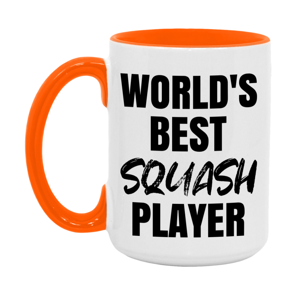 World's Best Squash Player Mug, Double-Sided 11Oz Or 15Oz Coffee Cup