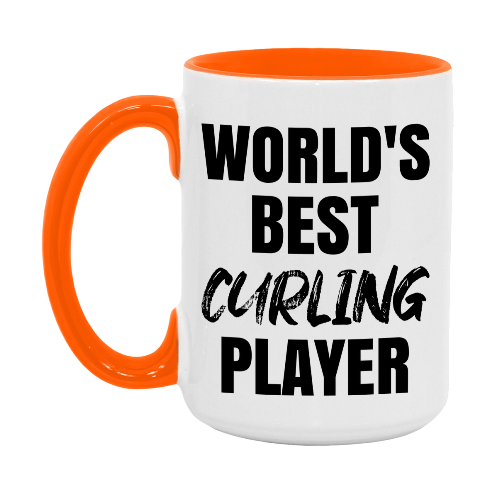 World's Best Curling Player Mug, Double-Sided 11Oz Or 15Oz Coffee Cup