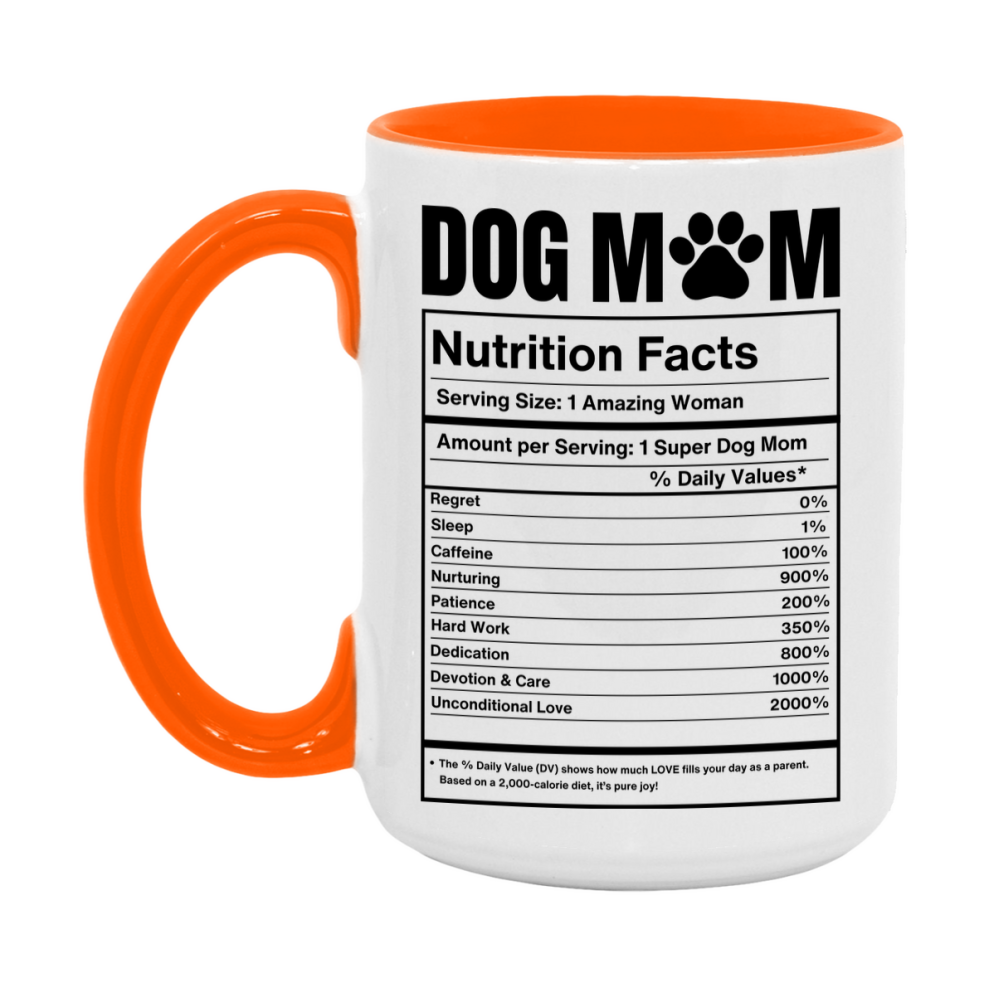 Dog Mom Nutrition Facts Mug, 11Oz Or 15Oz Double-Sided Coffee Cup