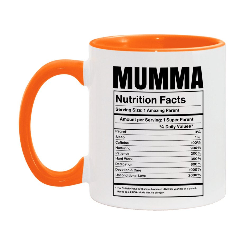 Mumma Coffee Mug, Nutrition Facts Mug For Mumma, Funny Gift For Mumma, 11Oz Or 15Oz Cup