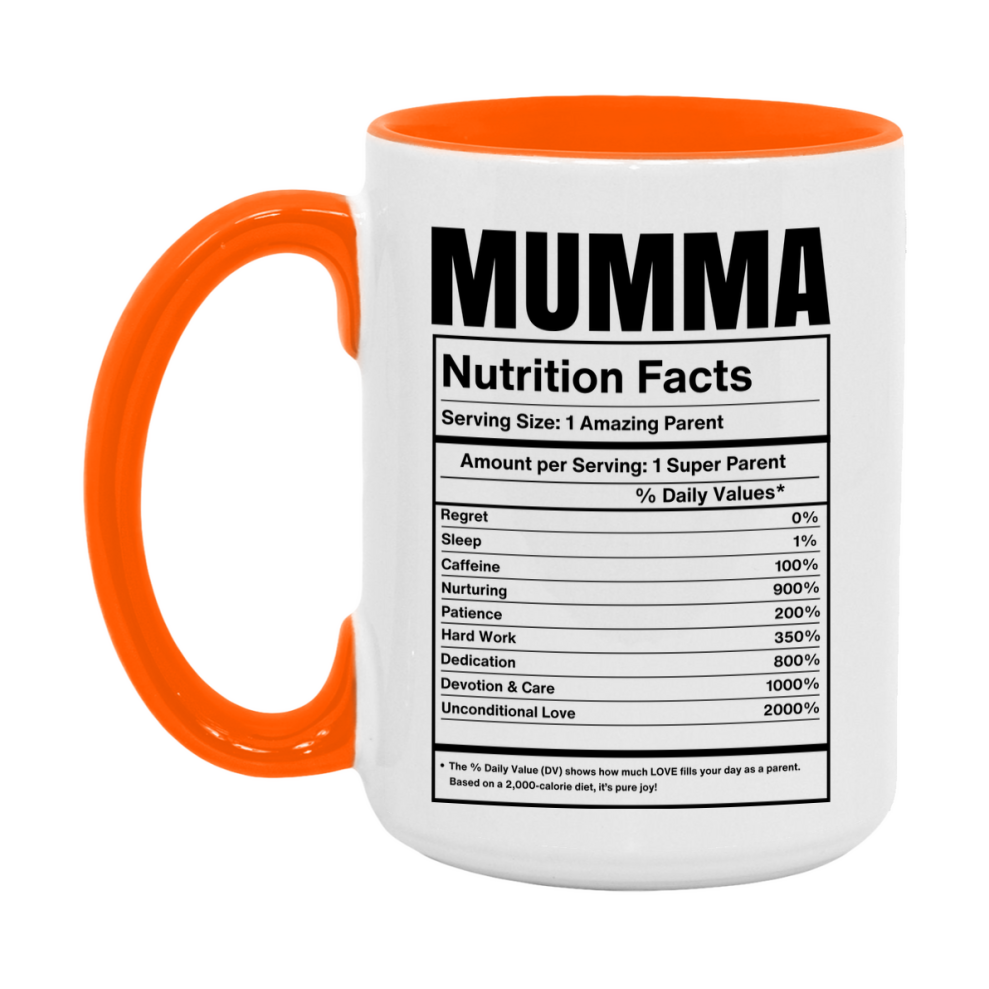 Mumma Coffee Mug, Nutrition Facts Mug For Mumma, Funny Gift For Mumma, 11Oz Or 15Oz Cup