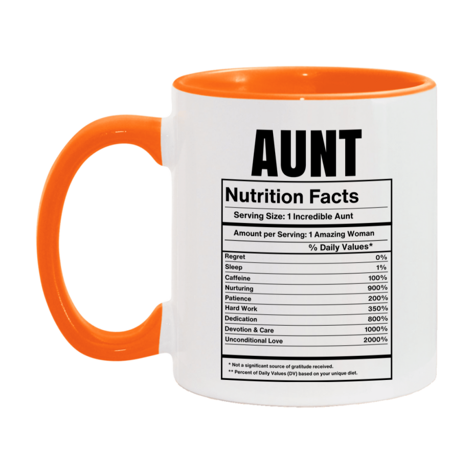 Auntie Coffee Mug, Aunt Nutrition Facts, Funny Gift From Niece To Aunt