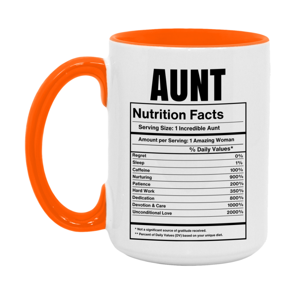 Auntie Coffee Mug, Aunt Nutrition Facts, Funny Gift From Niece To Aunt