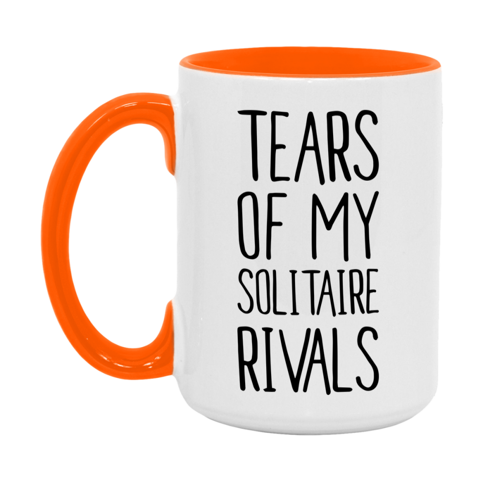 Funny Solitaire Mug, Tears Of My Solitaire Rivals, 11Oz Or 15Oz Ceramic Coffee Cup