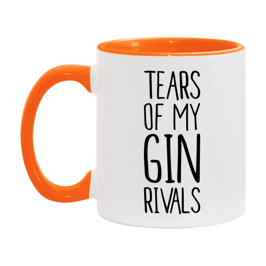 Funny Gin Mug, Tears Of My Gin Rivals, 11Oz Or 15Oz Ceramic Coffee Cup
