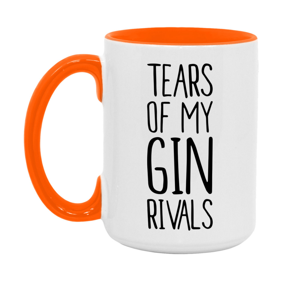 Funny Gin Mug, Tears Of My Gin Rivals, 11Oz Or 15Oz Ceramic Coffee Cup