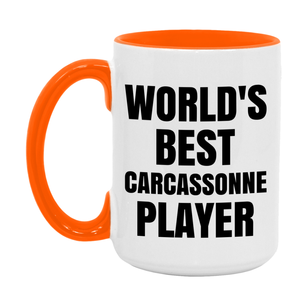 Funny Game Board Mug, World's Okayest Carcassonne Player, 11Oz Or 15Oz Ceramic Coffee Cup