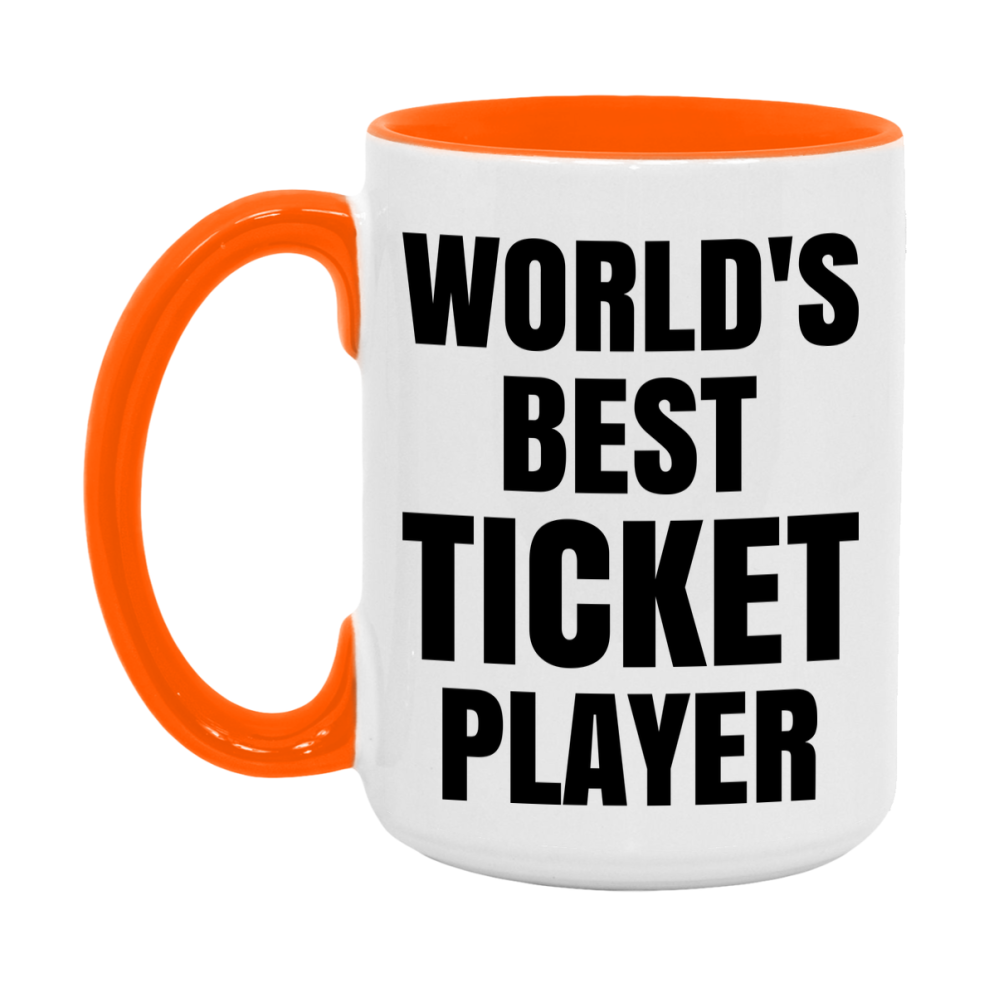 Funny Game Board Mug, World's Okayest Ticket Player, 11Oz Or 15Oz Ceramic Coffee Cup