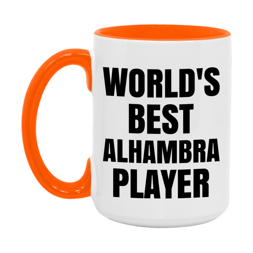 Funny Game Board Mug, World's Okayest Alhambra Player, 11Oz Or 15Oz Ceramic Coffee Cup