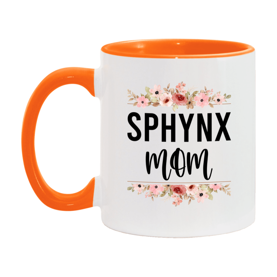 Sphynx Cat Mom Mug, Floral Cat Mug For Mom, 11Oz Or 15Oz Coffee Cup