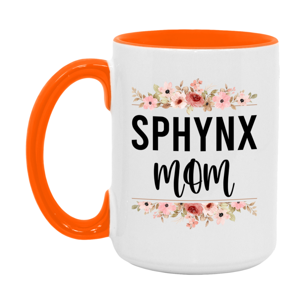 Sphynx Cat Mom Mug, Floral Cat Mug For Mom, 11Oz Or 15Oz Coffee Cup