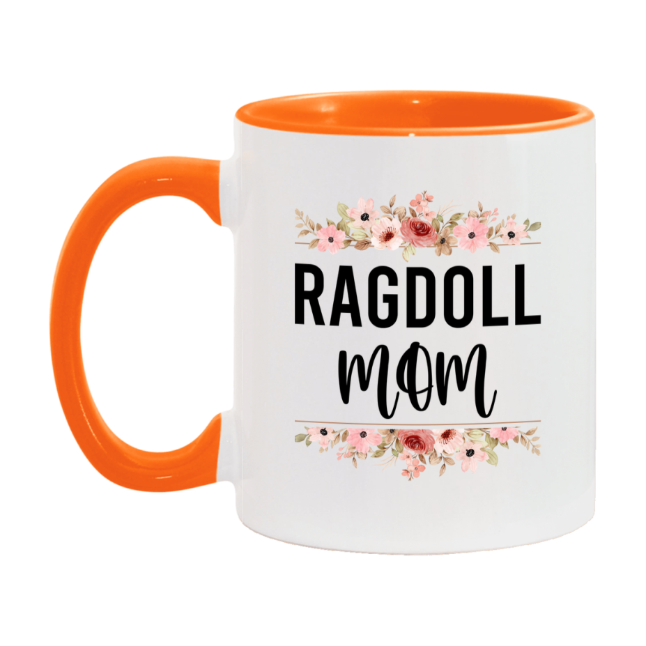 Ragdoll Cat Mom Mug, Floral Cat Mug For Mom, 11Oz Or 15Oz Coffee Cup
