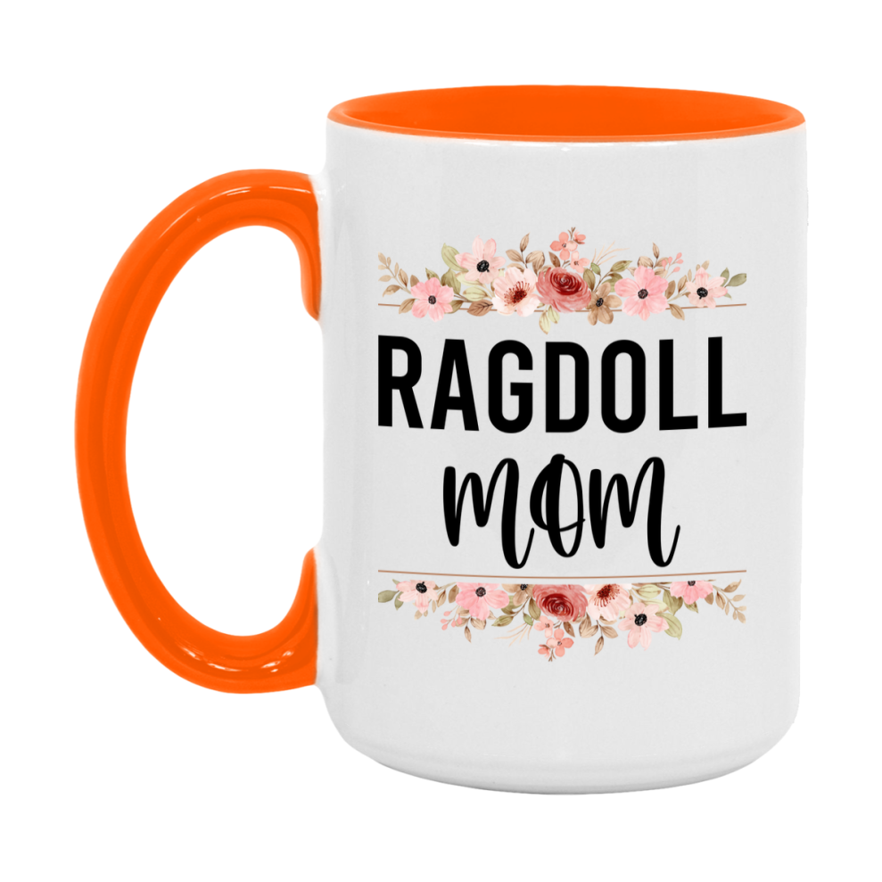 Ragdoll Cat Mom Mug, Floral Cat Mug For Mom, 11Oz Or 15Oz Coffee Cup