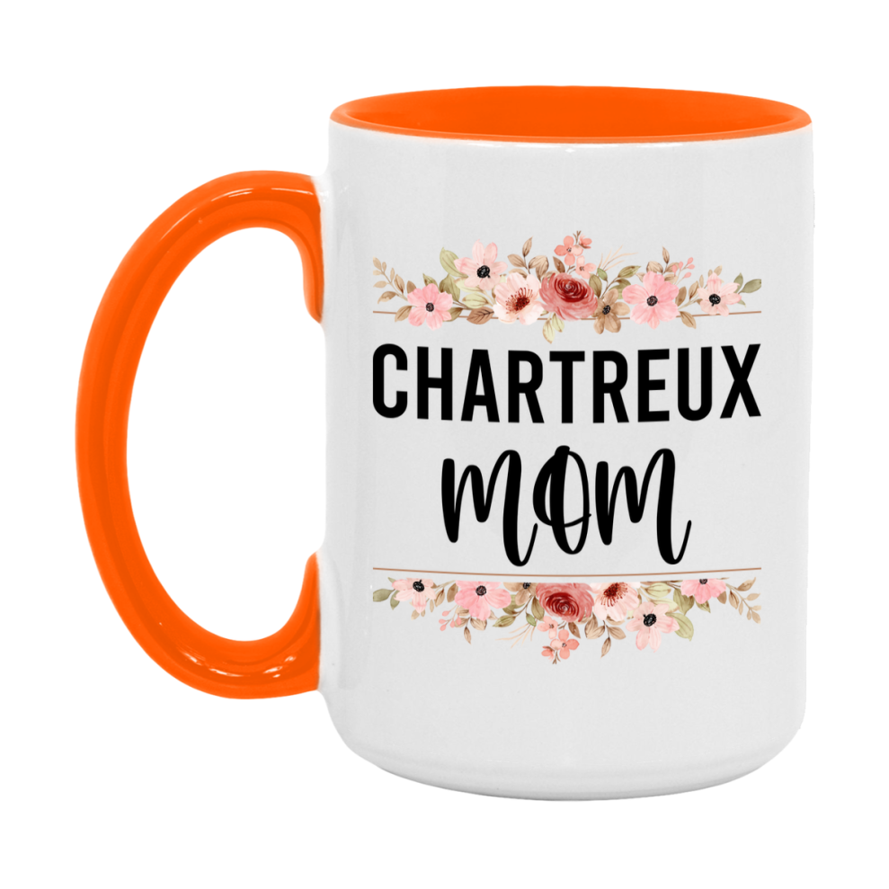 Chartreux Cat Mom Mug, Floral Cat Mug For Mom, 11Oz Or 15Oz Coffee Cup