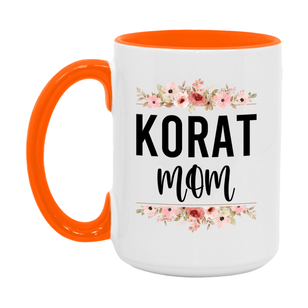 Korat Cat Mom Mug, Floral Cat Mug For Mom, 11Oz Or 15Oz Coffee Cup