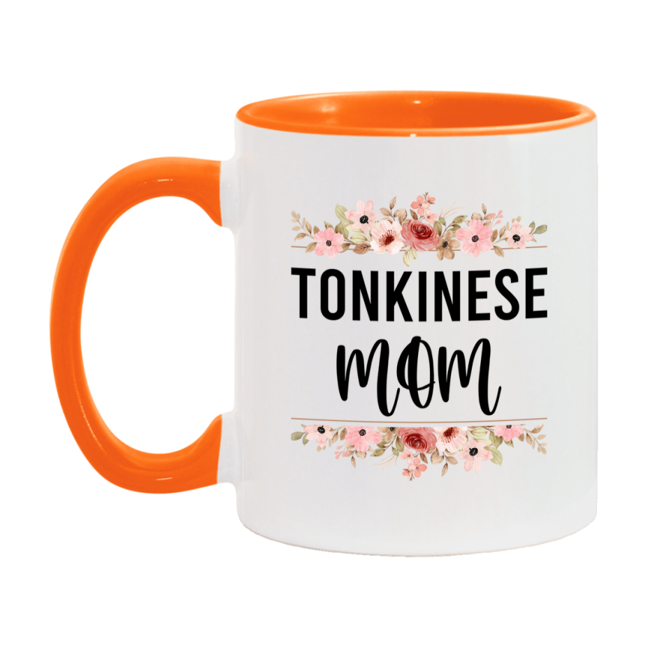 Tonkinese Cat Mom Mug, Floral Cat Mug For Mom, 11Oz Or 15Oz Coffee Cup