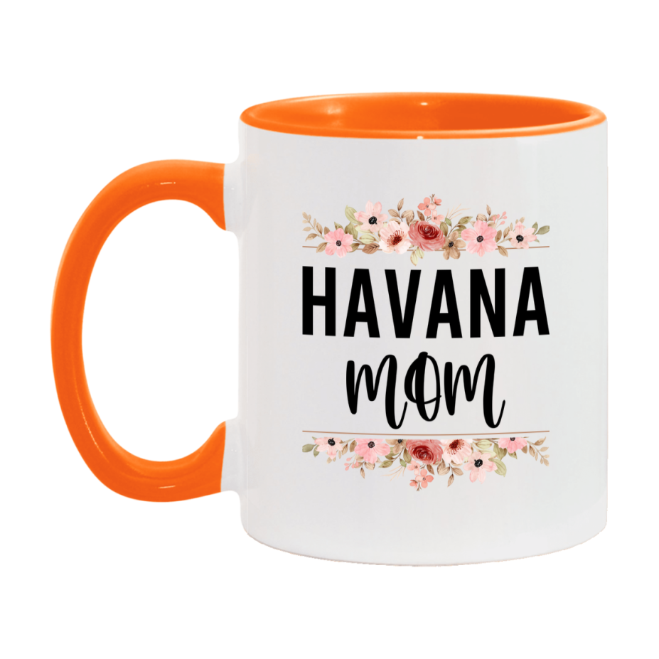 Havana Cat Mom Mug, Floral Cat Mug For Mom, 11Oz Or 15Oz Coffee Cup