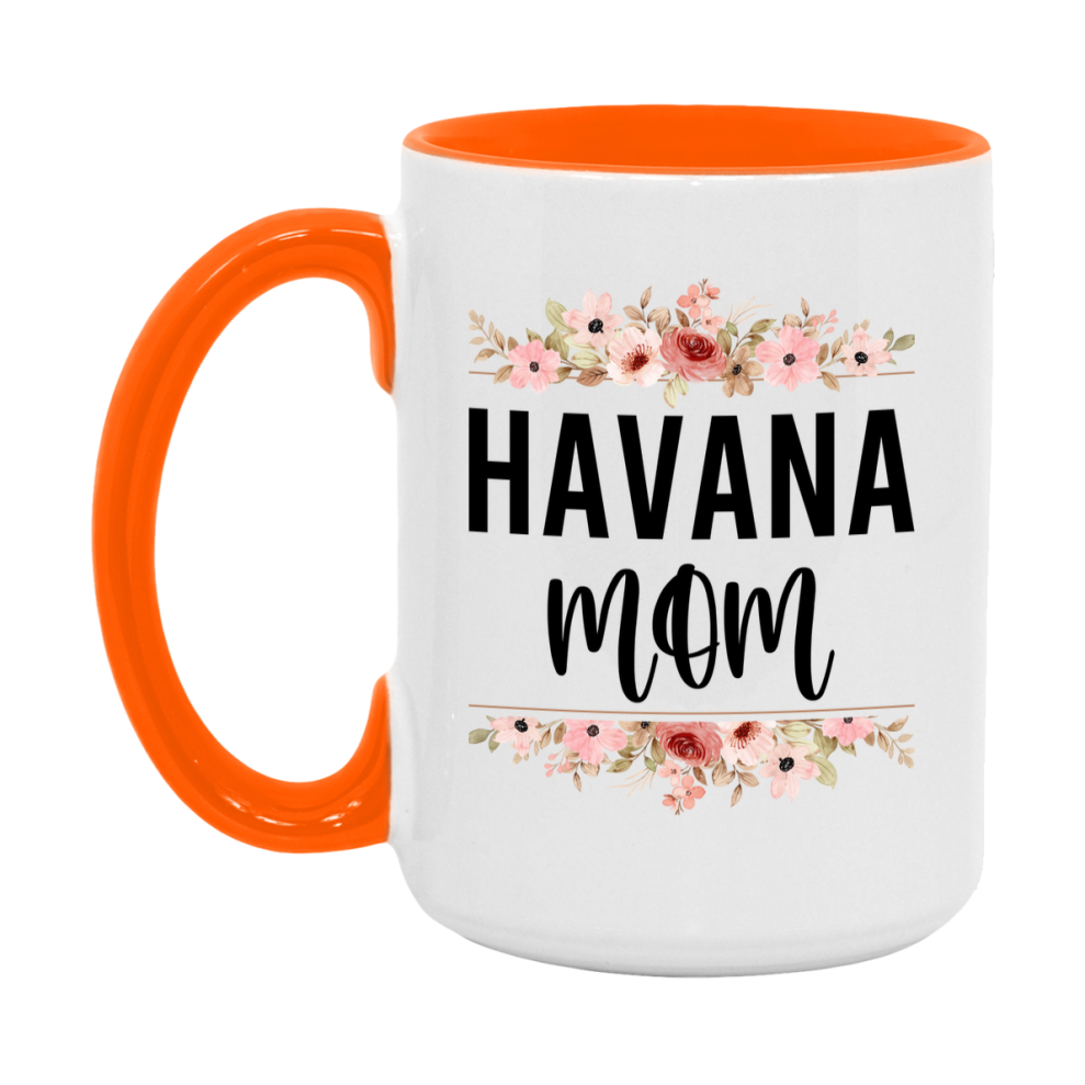 Havana Cat Mom Mug, Floral Cat Mug For Mom, 11Oz Or 15Oz Coffee Cup