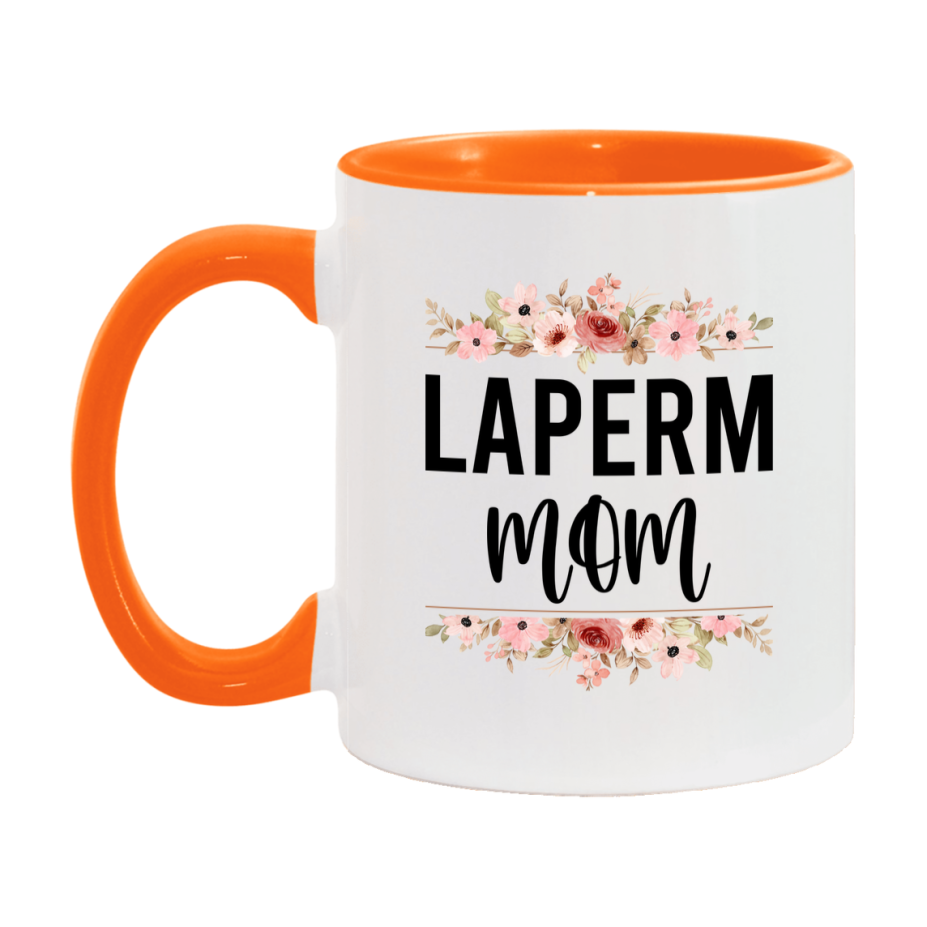 Laperm Cat Mom Mug, Floral Cat Mug For Mom, 11Oz Or 15Oz Coffee Cup