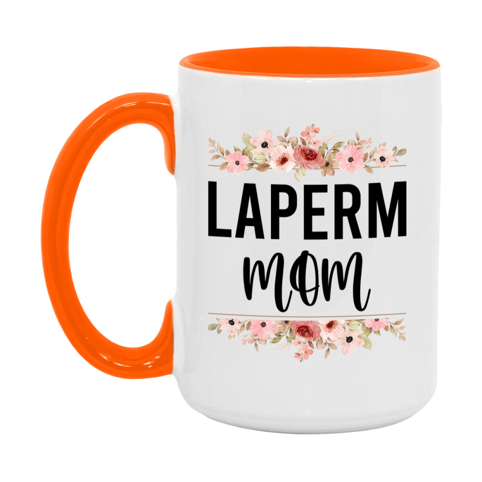 Laperm Cat Mom Mug, Floral Cat Mug For Mom, 11Oz Or 15Oz Coffee Cup