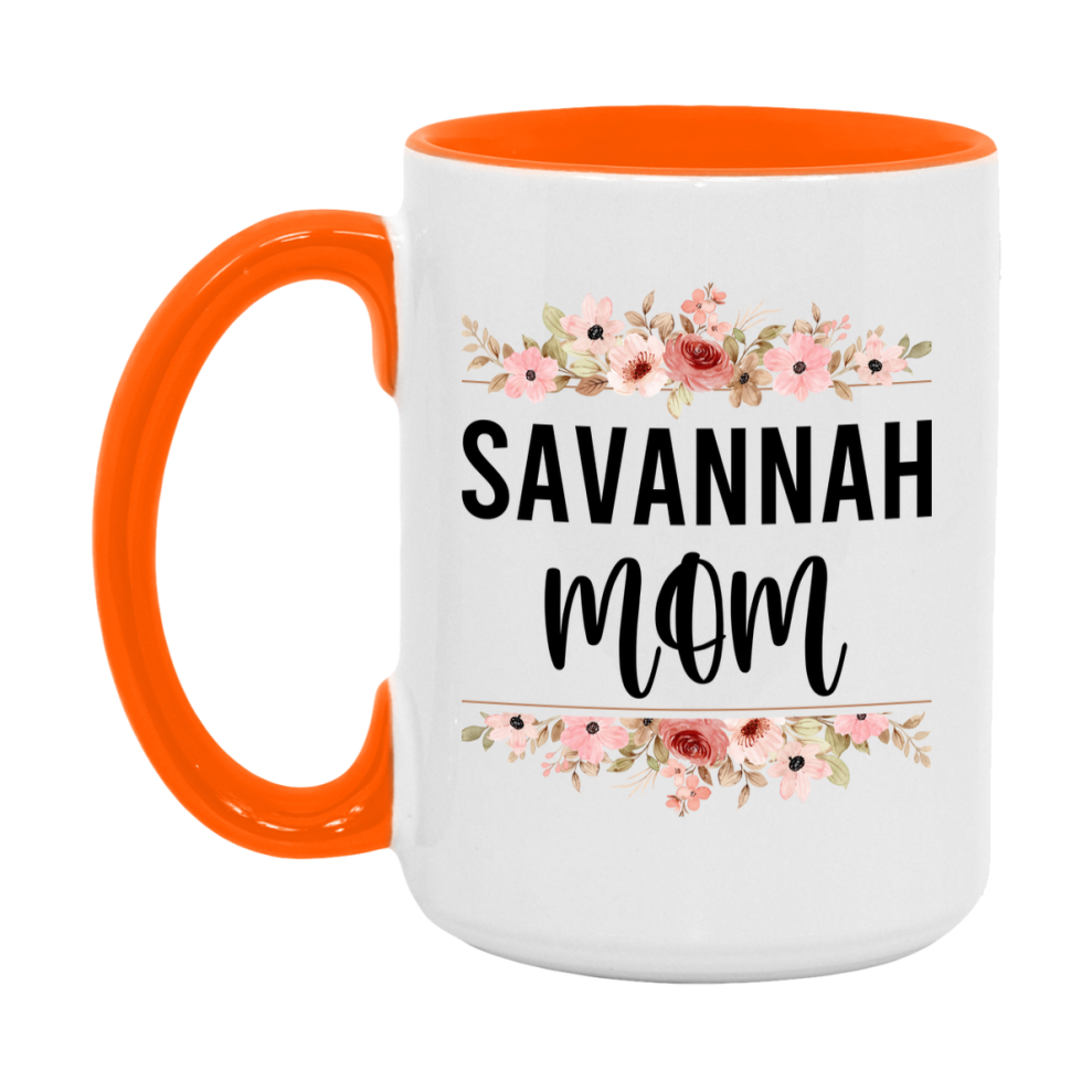 Savannah Cat Mom Mug, Floral Cat Mug For Mom, 11Oz Or 15Oz Coffee Cup
