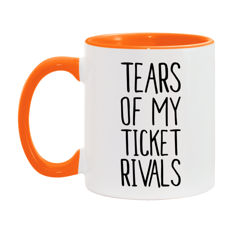 Funny Ticket Gameboard Mug – Tears Of My Ticket Rivals, 11Oz Or 15Oz White Ceramic Coffee Cup Gift