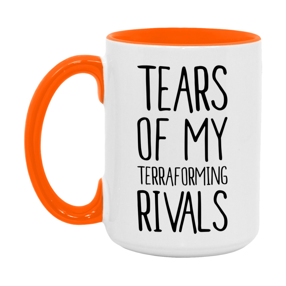 Funny Terraforming Gameboard Mug – Tears Of My Terraforming Rivals, 11Oz Or 15Oz White Ceramic Coffee Cup Gift