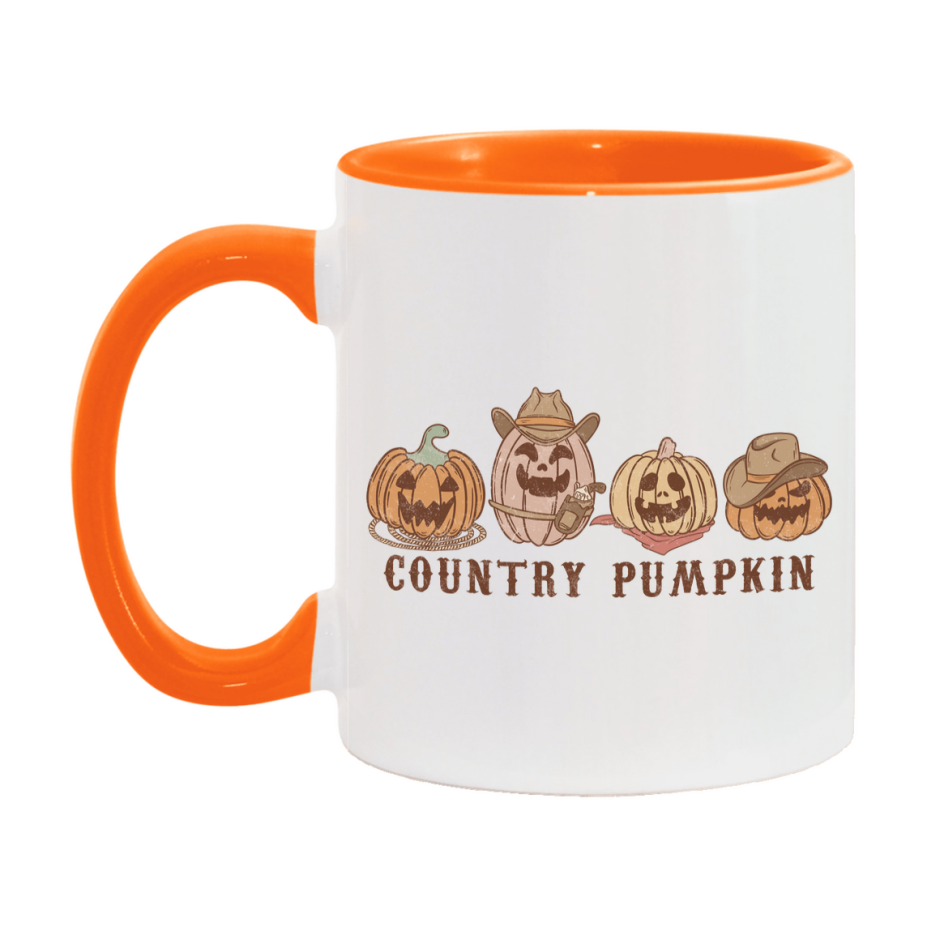 Western Halloween Mug, Cute Retro Western Halloween Coffee Cup, 11Oz Or 15Oz White Ceramic Mug