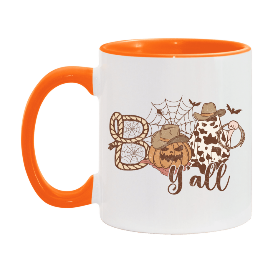 Western Halloween Mug, Cute Retro Western Halloween Coffee Cup, 11Oz Or 15Oz White Ceramic Mug