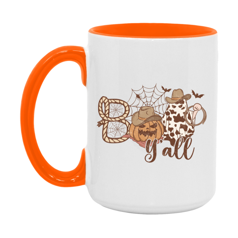 Western Halloween Mug, Cute Retro Western Halloween Coffee Cup, 11Oz Or 15Oz White Ceramic Mug