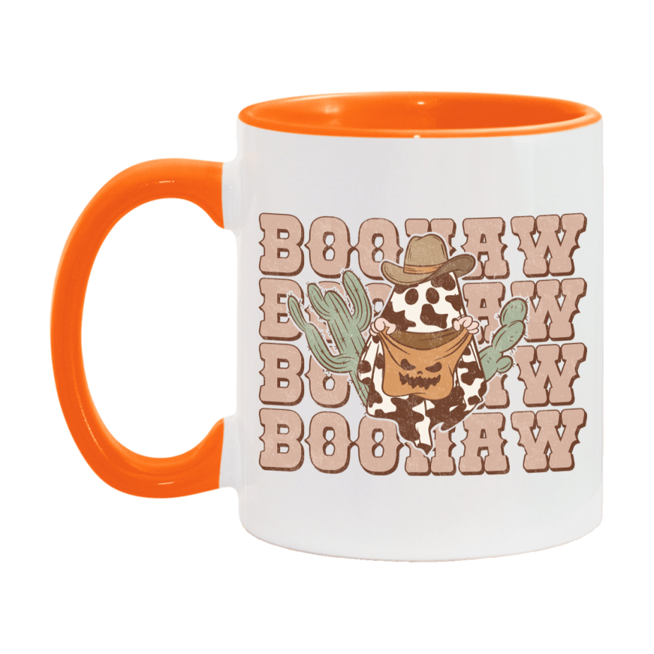 Western Halloween Mug, Cute Retro Western Halloween Coffee Cup, 11Oz Or 15Oz White Ceramic Mug
