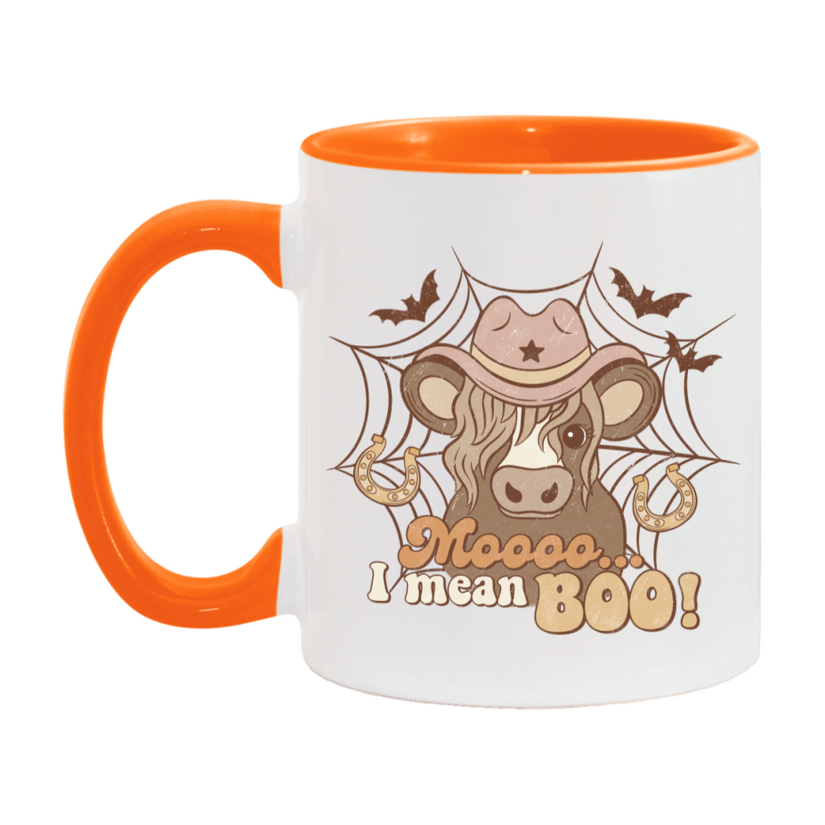 Western Halloween Mug, Cute Retro Western Halloween Coffee Cup, 11Oz Or 15Oz White Ceramic Mug