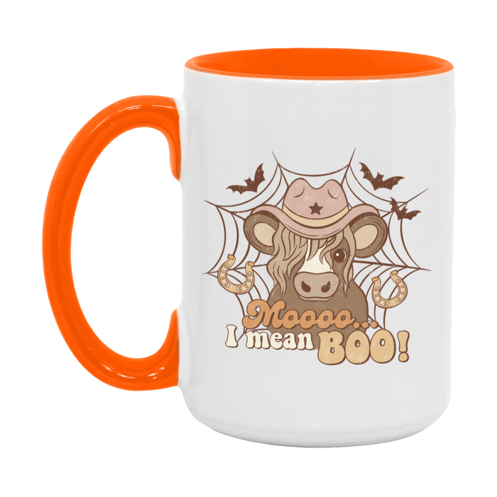 Western Halloween Mug, Cute Retro Western Halloween Coffee Cup, 11Oz Or 15Oz White Ceramic Mug