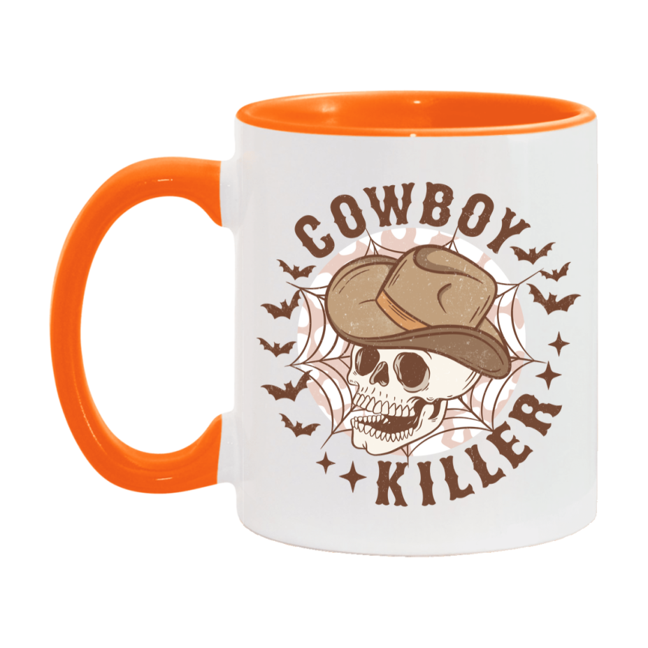 Western Halloween Mug, Cute Retro Western Halloween Coffee Cup, 11Oz Or 15Oz White Ceramic Mug