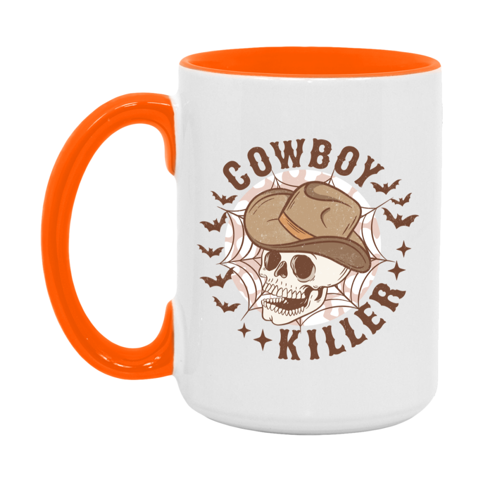 Western Halloween Mug, Cute Retro Western Halloween Coffee Cup, 11Oz Or 15Oz White Ceramic Mug