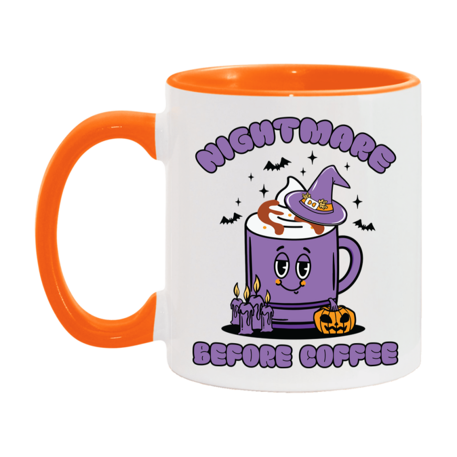 Funny Halloween Coffee Mug, White Ceramic Halloween Coffee Cup 11Oz Or 15Oz