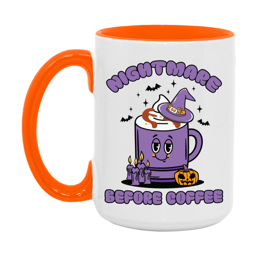 Funny Halloween Coffee Mug, White Ceramic Halloween Coffee Cup 11Oz Or 15Oz