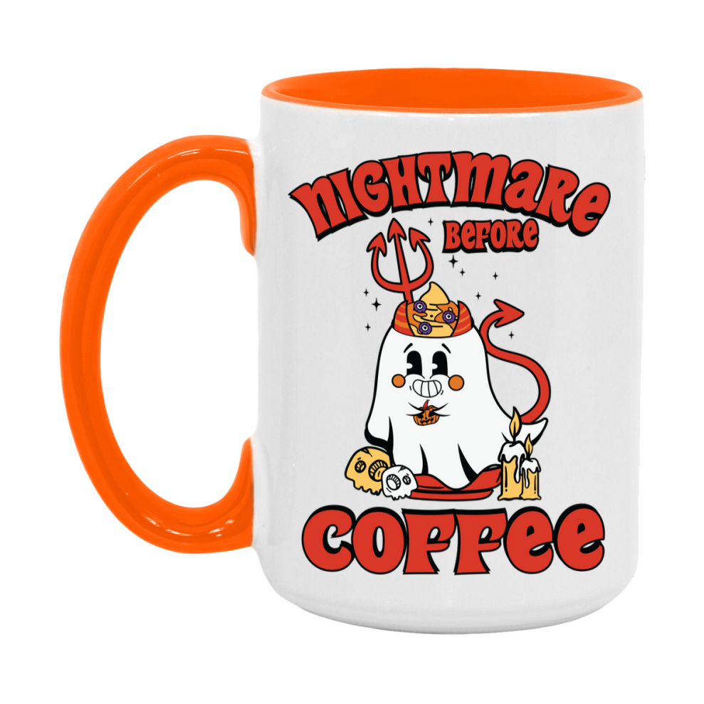 Funny Halloween Coffee Mug, White Ceramic Halloween Coffee Cup 11Oz Or 15Oz