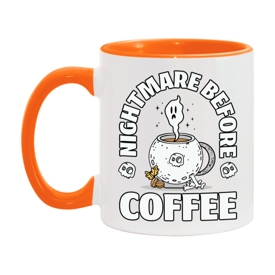 Funny Halloween Coffee Mug, White Ceramic Halloween Coffee Cup 11Oz Or 15Oz
