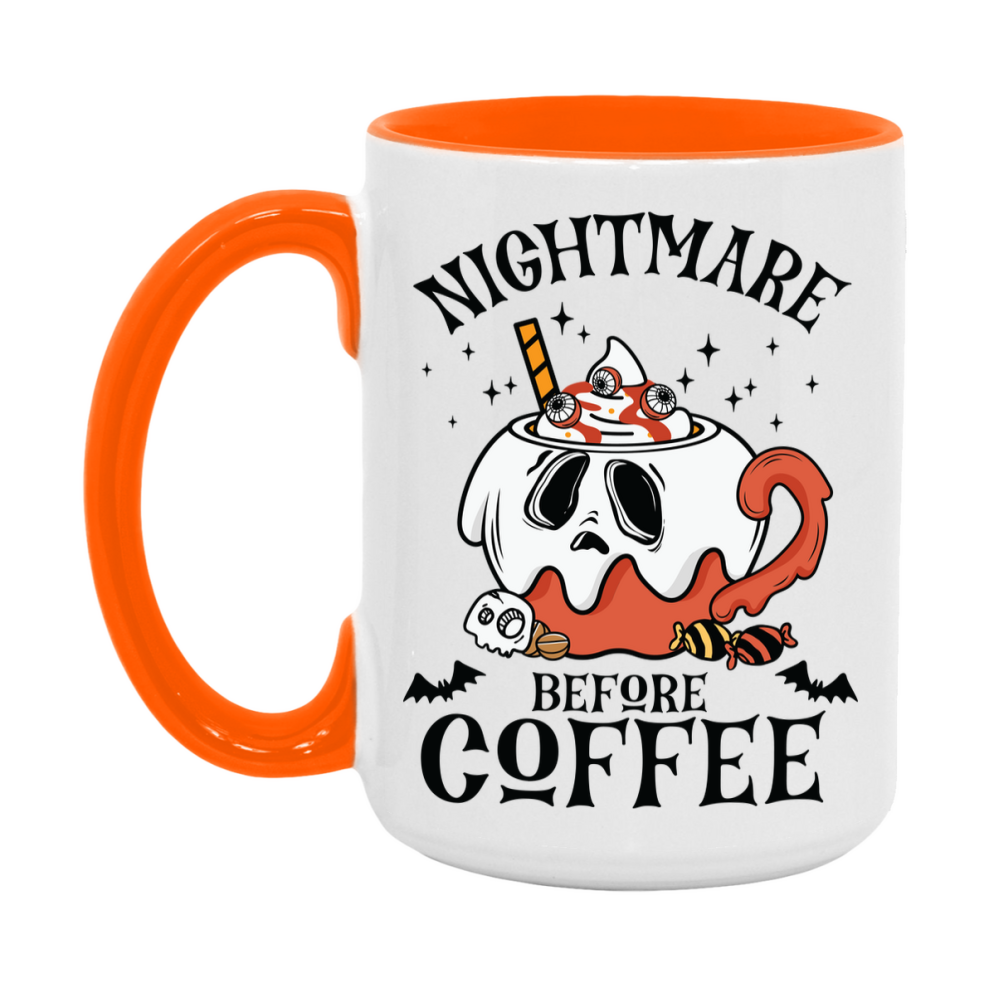 Funny Halloween Coffee Mug, White Ceramic Halloween Coffee Cup 11Oz Or 15Oz